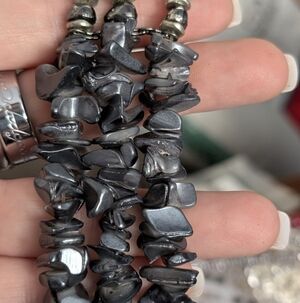 Elegant Black and Silver Stone Stretch Bracelet